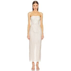 Michael Costello x REVOLVE Opal Midi Ivory Beige Formal Goddess Ethereal NWT XS